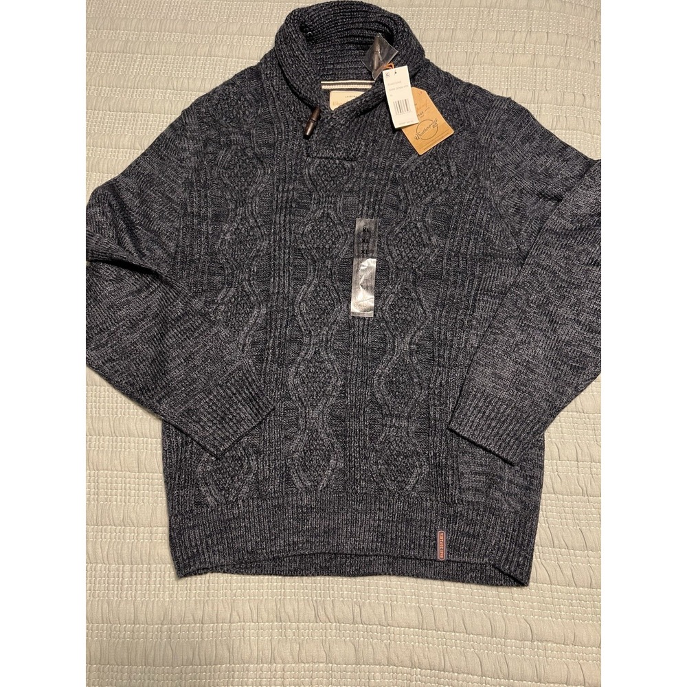 NWT Weatherproof Vintage Navy Blue/Dark Gray Chunky Grandpa Sweater XL
